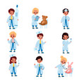 kids doctors little girl and boys vector image