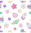 magic elements of a unicorn seamless pattern vector image