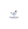 rooster with line art modern colorful logo design vector image