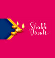 stylish happy diwali pink banner design vector image vector image