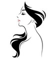 women long hair style icon logo vector image