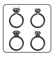 diamond engagement ring icons set 2 vector image