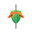 irish tin whistle on shield vector image vector image