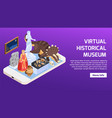 modern museum isometric banner vector image