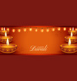 realistic happy diwali festival banner vector image vector image