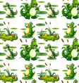 seamless crocodile in the pond vector image