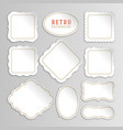 vintage openwork white stickers and labels vector image