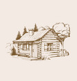 wooden house vector image vector image