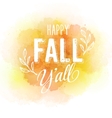 autumn label on colorful watercolor vector image