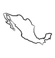 mexico map from contour black brush lines vector image