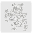 monochrome icon with symbols from aztec codices vector image