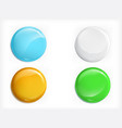 colored glossy round buttons realistic set vector image