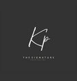 kp initial letter handwriting and signature logo vector image