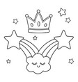 shooting stars and crown black and white vector image