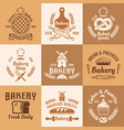 bakery and pastries vintage colored emblems vector image vector image
