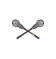 lacrosse stick woodcut vector image vector image