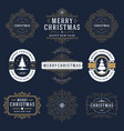 merry christmas labels and badges design vector image