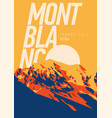 montblanc in alps france italy outdoor adventure vector image