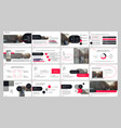 presentation template red and black elements vector image