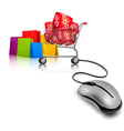 background with shopping color bags vector image vector image