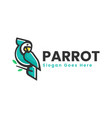 logo parrot simple mascot style vector image