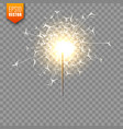 realistic christmas sparkler on transparent vector image
