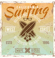 surfing school colored vintage vector image