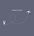 airplane route path icon plane flight line vector image