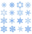 big set snowflake flake of snow vector image