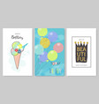 happy birthday greeting cards and party invitation vector image vector image