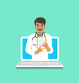 indian man doctor online consultation concept vector image