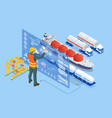 isometric tanker loading liquefied natural gas vector image