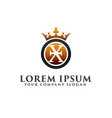 luxury letter x with crown logo design concept vector image