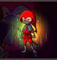 angry assassin is standing while looking vector image