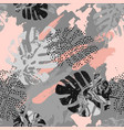 exotic leaves on abstract background vector image vector image