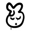 graffiti sprayed emoji icon in black on white vector image