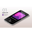 modern mobile cell phone with audio player ui ux vector image