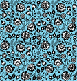 seamless polish folk art blue floral pattern vector image vector image