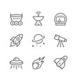 set line icons space vector image