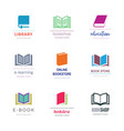 various book symbol logo design templates vector image
