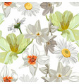 floral seamless spring flowers pattern vector image vector image