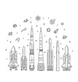 spacecraft collection in flat design vector image