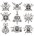 viking logo set vector image