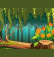 nature scene with flowers in forest vector image vector image