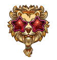 stylish lion with beard in sunglasses vector image vector image