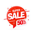 super sale 50 percent off sticker label template vector image