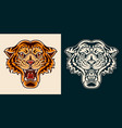 tiger old school hand drawn retro style vector image