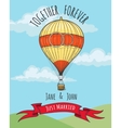 wedding card with hot air balloon vector image