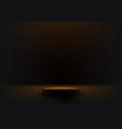 3d realistic empty black podium cylinder pedestal vector image
