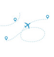 airplane line path vector image